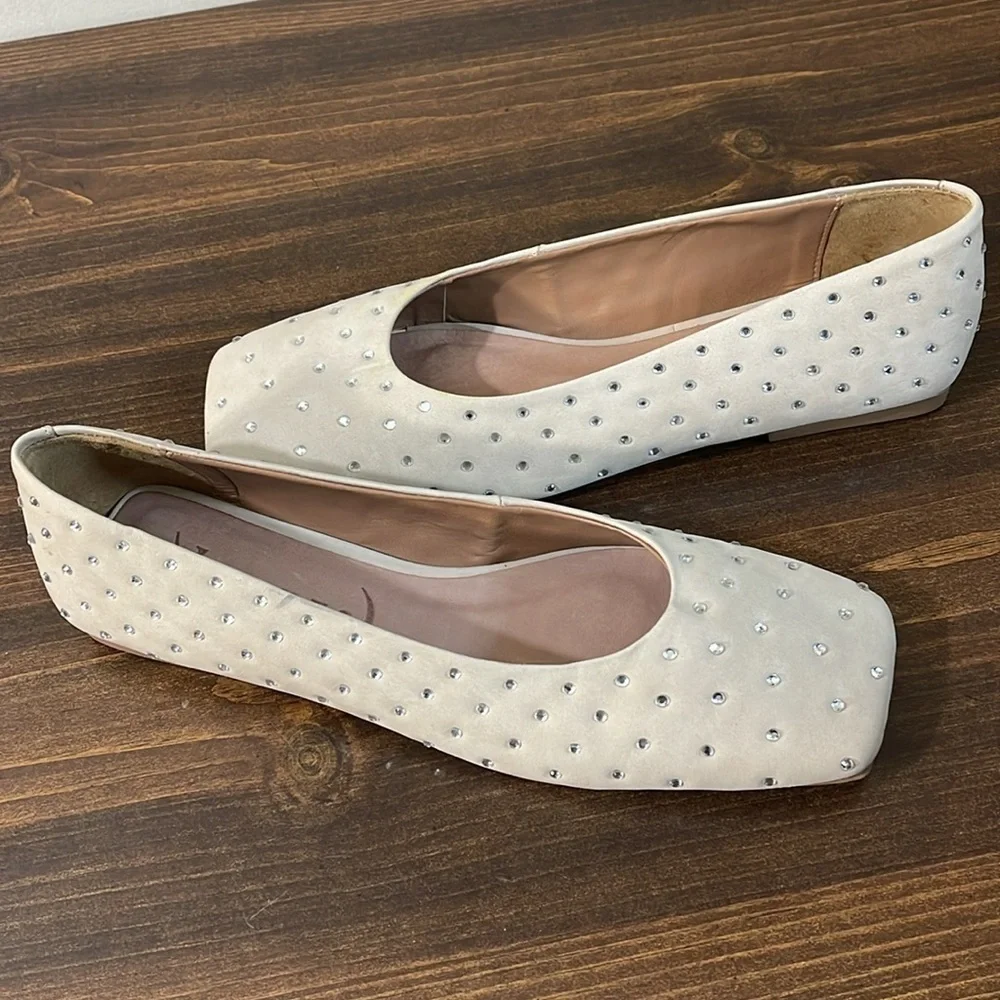 Anthropologie Vicenza Crystal Embellished Ballet Flats Sz. 8 NWOB - Picture 6 of 14